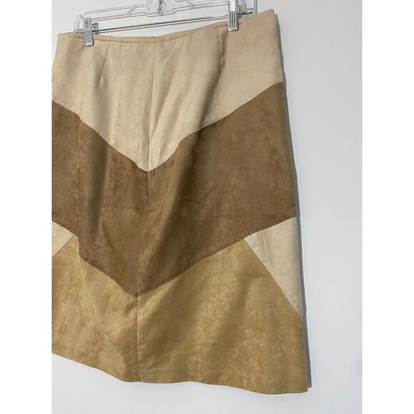 Liz Claiborne Liz Sport Size 14 Pencil Skirt Knee Length Zipper Brown Tan Cream - Picture 4 of 6